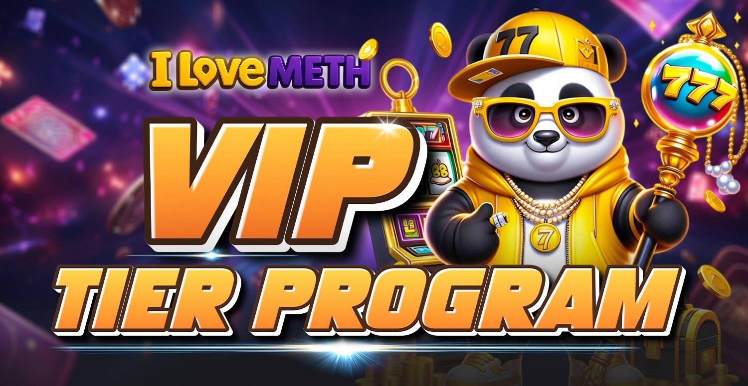 ILOVEMETH VIP tier program with a panda casino character