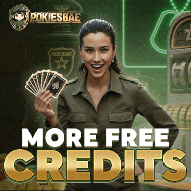 Pokiesbae animated free credits promotion